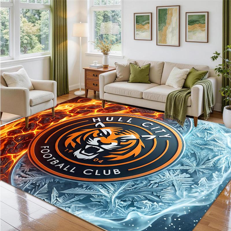 Hull City Fußball Design Kristall Samt Teppich Weiche Dekorative Matte für Schlafzimmer Eingang