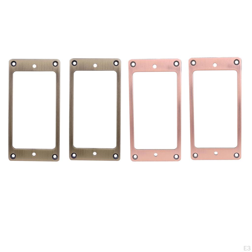 2 PCS Guitar Pickup Mounting Rings Set Bridge Neck Pickups Cover Flat Bottom Ring Replaces