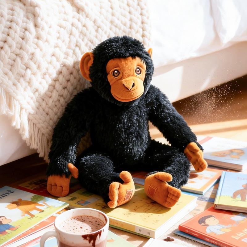 Nouvelle Décoration Accompagne 1 Pièce 50cm Peluches Orang-outan Noirs Douces Peluches Dessin Animé Singe Poupée Oreiller Câlin Pour Cadeaux d'Anniversaire
