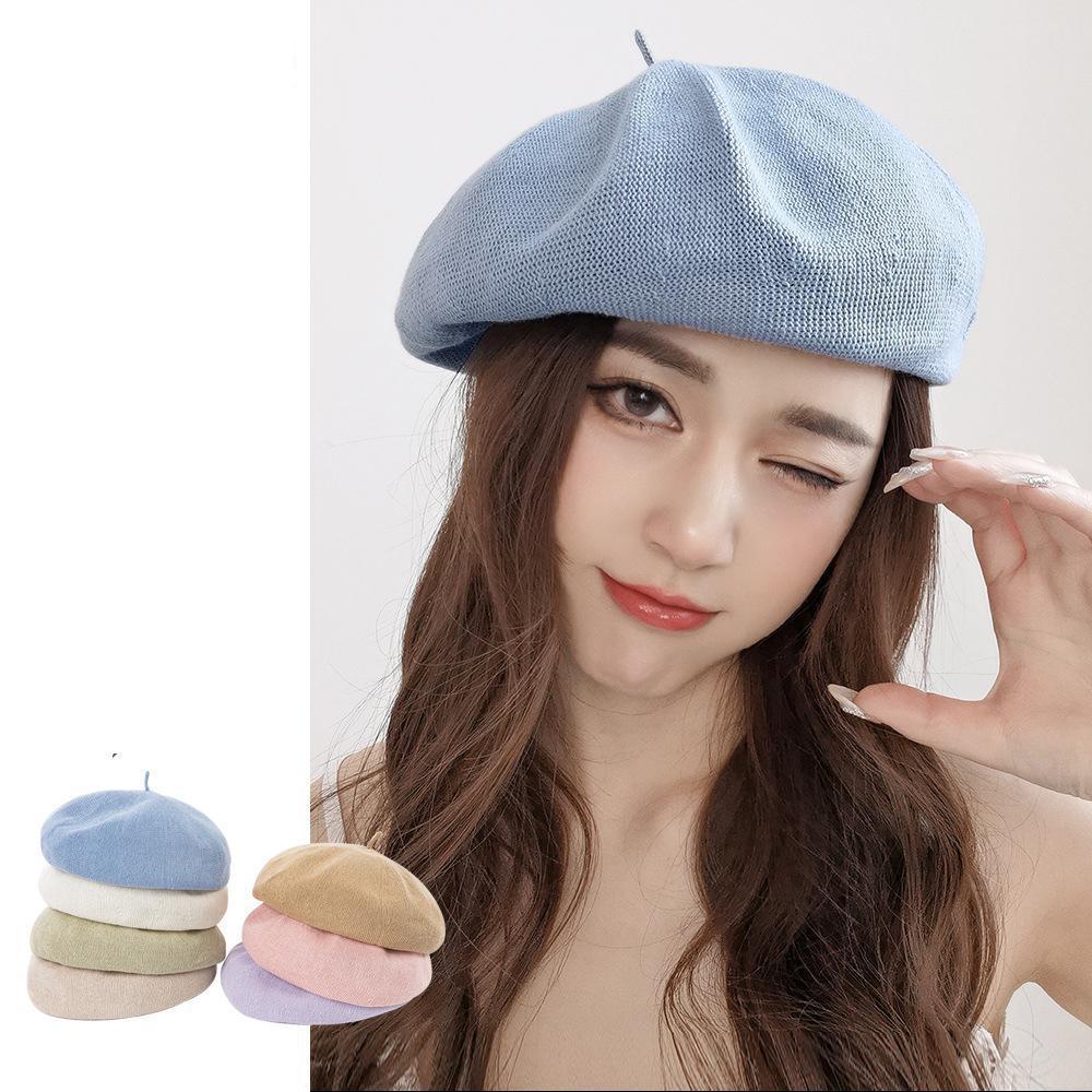 Beret Women Painters Cap Cotton Deep Brim Knitted Breathable Casual Spring Autumn Hats For Women New