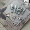 5Pcs Cat'S Eye Glitter Nail Enhancement Charms Butterflies Assortment Resin 3D Nail Art Decoration Studs Accessories Supplies