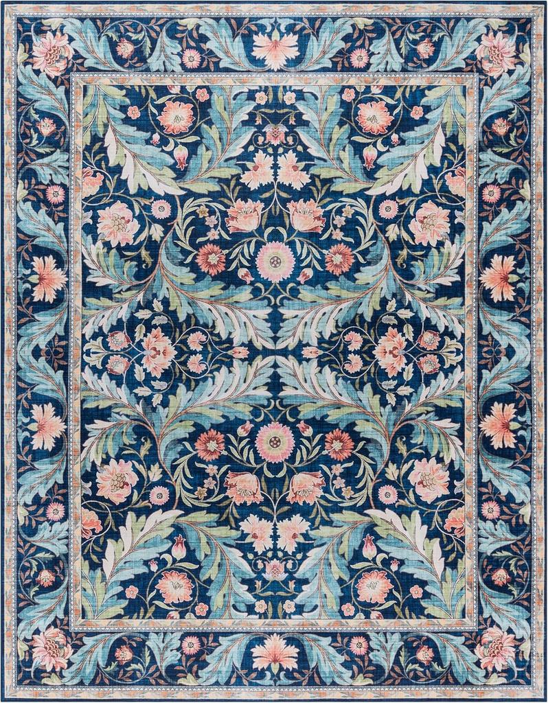 Retro Persian Carpet Indoor Boho Area Rug NonSlip Super Strong,Printed Rug Home Décor for Entryway, Bedroom, Living Room Decor