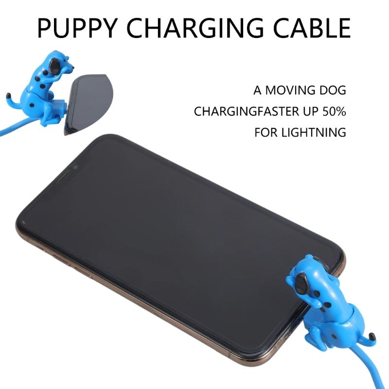 Portable Dog Themed USB Charger Cable Dog Design USB Charger Cord Universal Dog Charging Wire for Smartphones & Tablets