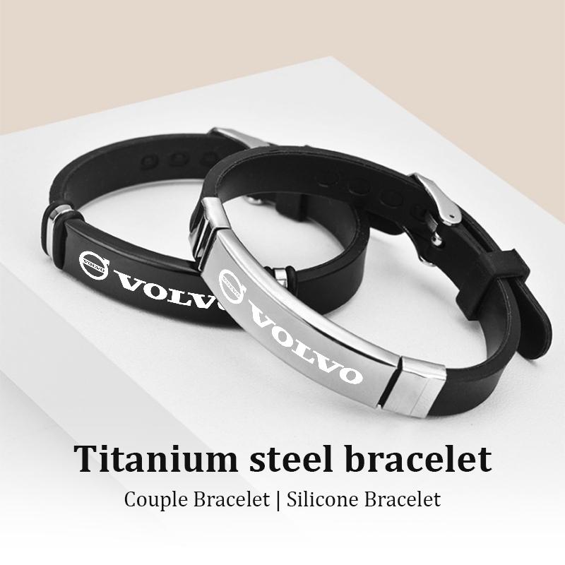 For Volvo Fashion Silicone Titanium Bracelet Wirstband Decoration Accessories XC90 V90 V60 XC60 S80 S60 S90 C40 XC40 V70 XC70 JL9