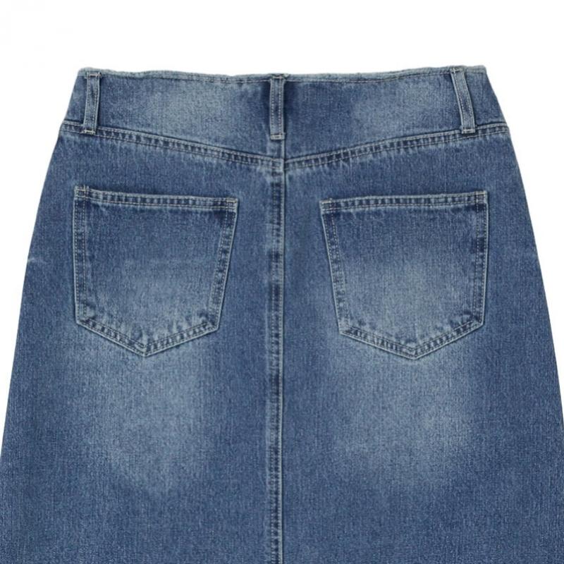 Cutoff Waist Washing Slit Skirt As1ds261