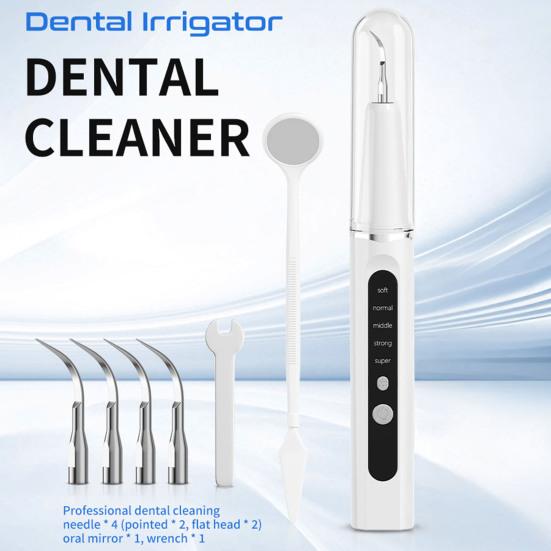 מסיר אבנית שיניים עם 1-4 ראשים להחלפה הסרת אבנית ופלאק כלי דנטלי לבית ולנסיעות נטען אולטרסוני חשמלי לניקוי שיניים