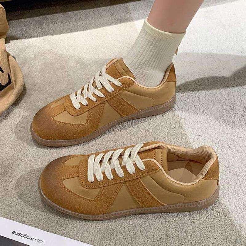 Campus Style Handmade Shoes~ Silver German Training Shoes Women's 2025 New Inner Height Increase Sports and Leisure Flat Shoes Board Shoes