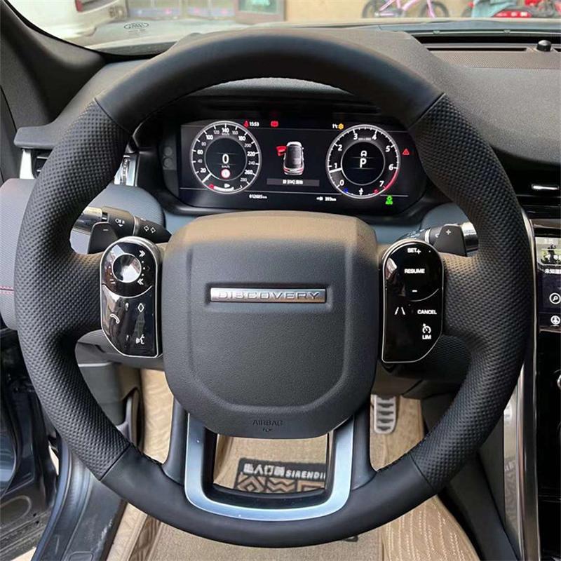 Leather for Land Rover Range Rover Velar 17-22 Range Rover Evoque  Discovery Sport Hand Sewing Car Steering Wheel Cover