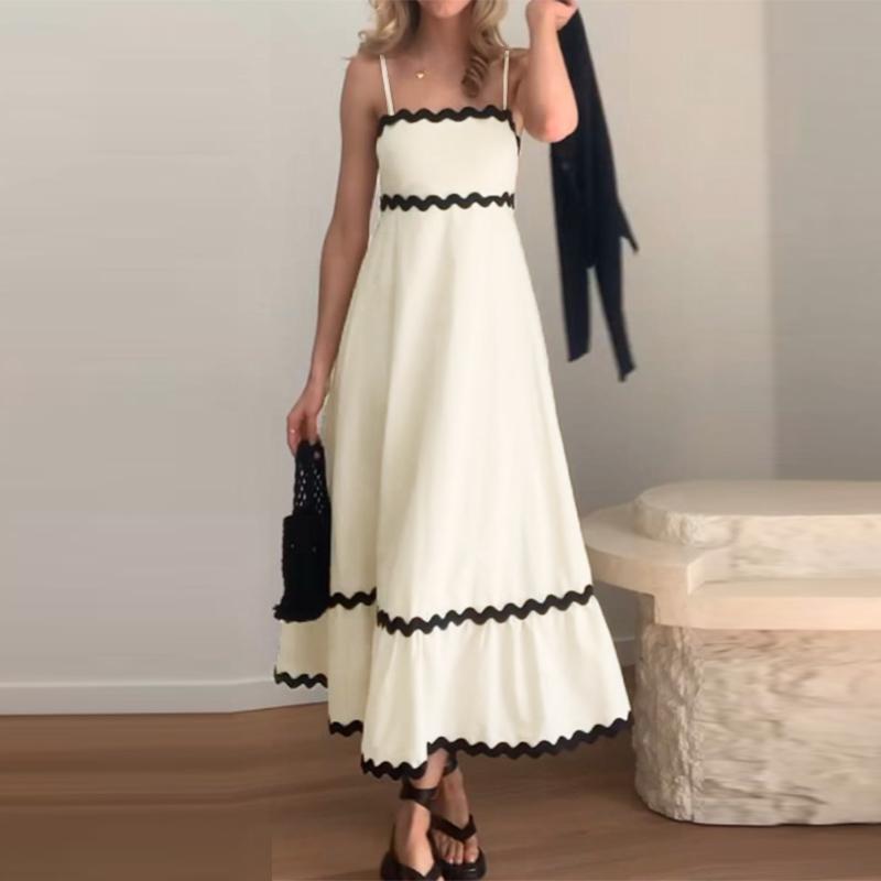 

ZANZEA Женское летнее праздничное повседневное платье-комбинация без рукавов M бежевый