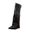 2026 Autumn/Winter New White Women's Pointed Slope Can't Keep Up with Knee High Heels Long Boots
