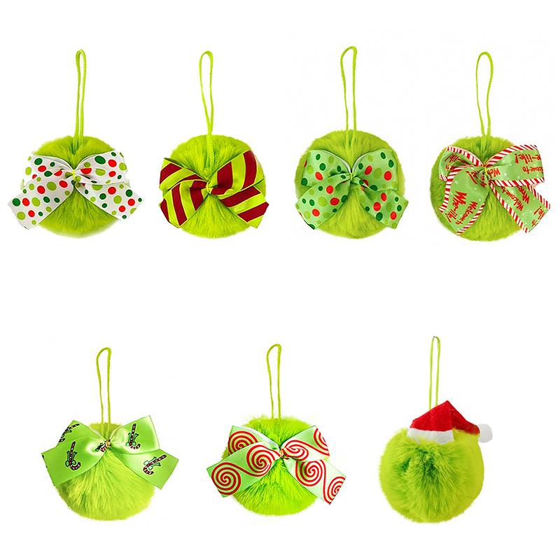 1PC/6PC Bowknot Pom Pom Party Decor Hanging Pendants Gift Faux Fur Soft Hanging Decorations Home Multiple Options Available