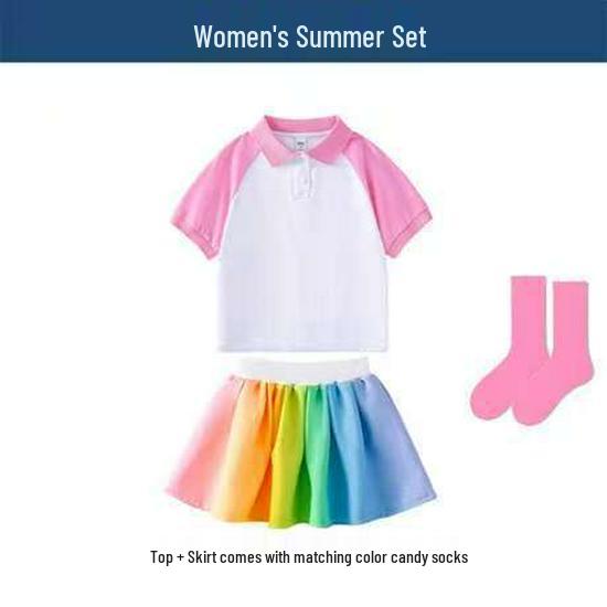Children's Candy Color Cheerleading Outfit Set for Boys and Girls - Sports Class Uniform & Choir Clothing