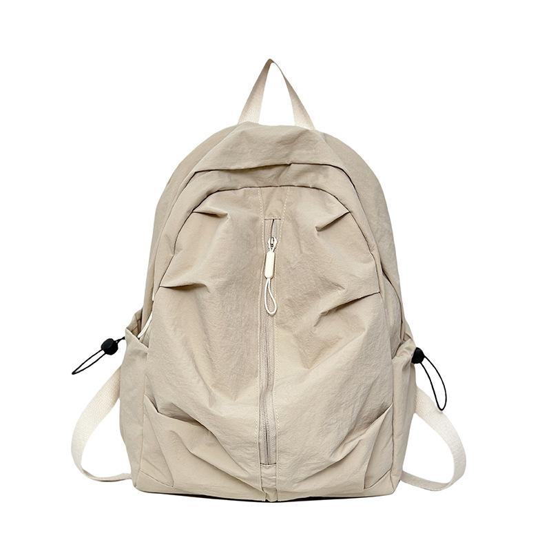 2026 New Student Schoolbag for Girl solid color simple and lightweight travel backpack trendy Korean style daily backpack