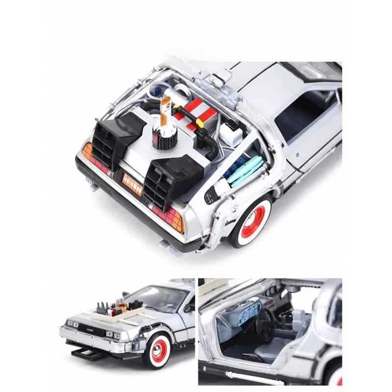 Spot 1/24 Back To The Future 3 Time Machine Miniature Simulation Car Model Scene Matching Ornaments Festival Gifts Collectibles