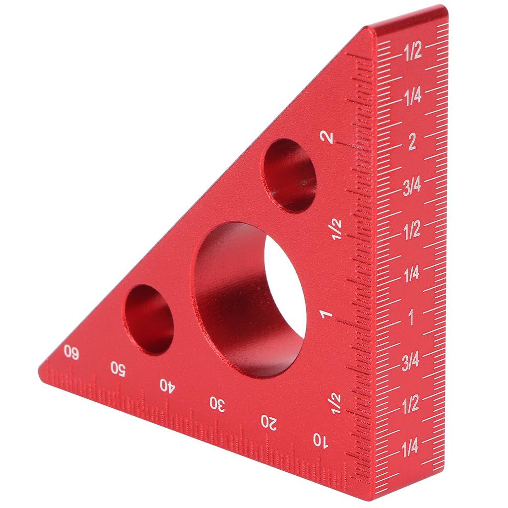 Aluminum Alloy Triangular Ruler Thicken Height Ruler DIY Woodworking Measuring Tool