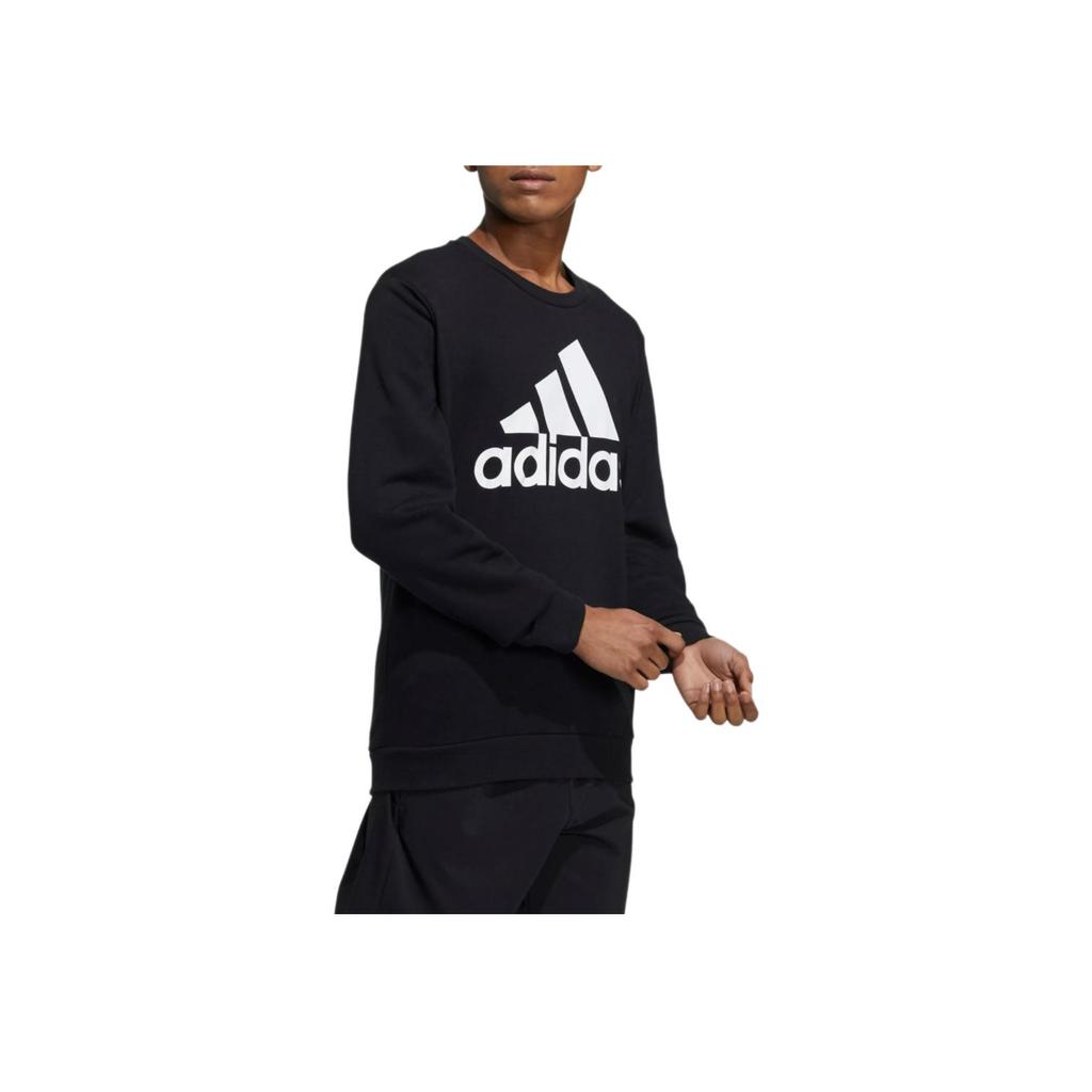 Adidas Sport-Pullover-Sweatshirt mit großem Logo-Print für Herren, Oberteile, Schwarz GK9074