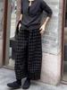 Korean Style Plaid Wide-Leg Wool Pants - Casual, Versatile, and Trendy for Autumn/Winter.