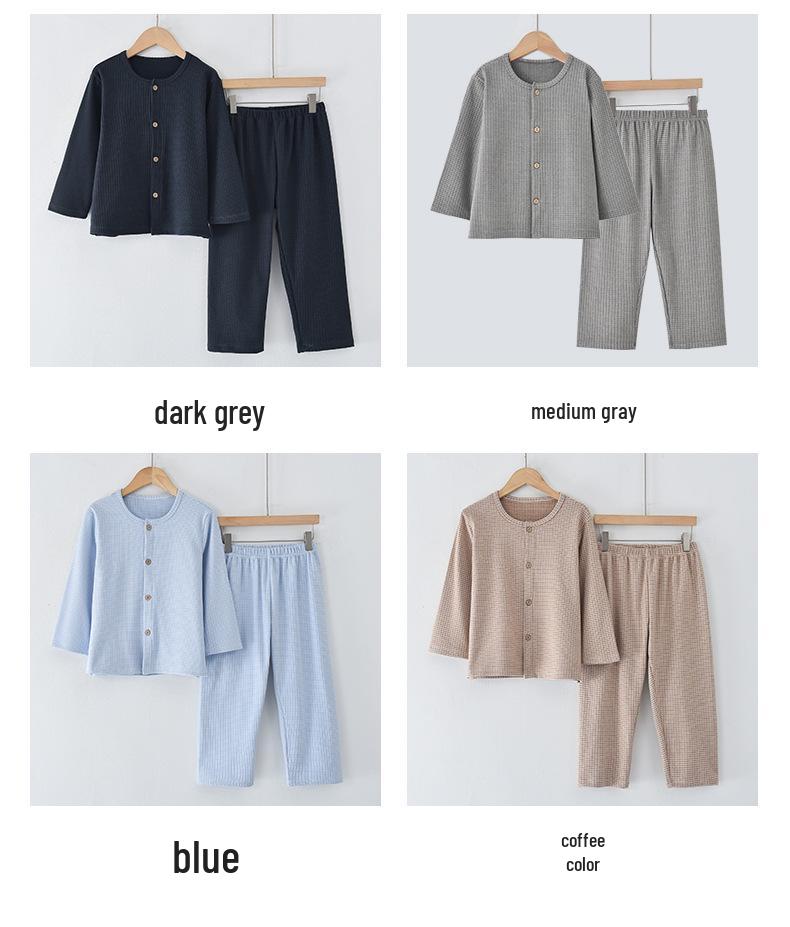 Kids' Fleece Pajama Set - Warm Cardigan with Long Sleeves for Autumn/Winter