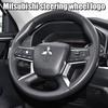ysdf5 For Mitsubishi Pajero Xpander Space Star Ralliart Delica ASX 1Pc Mitsubishi Logo Steering Wheel Decal 3D Sticker Car Badge Logo