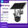 V380Pro Solar Binocular Bullet-Dome Camera: 10x Zoom Outdoor Surveillance