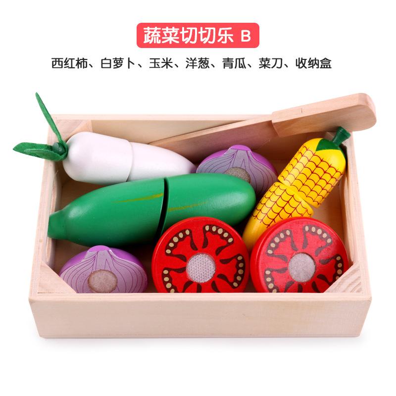 Wooden Children'S Early Education Simulation Playing House Fruits And Vegetables Velcro Cheche Le Creative Kitchen Toys