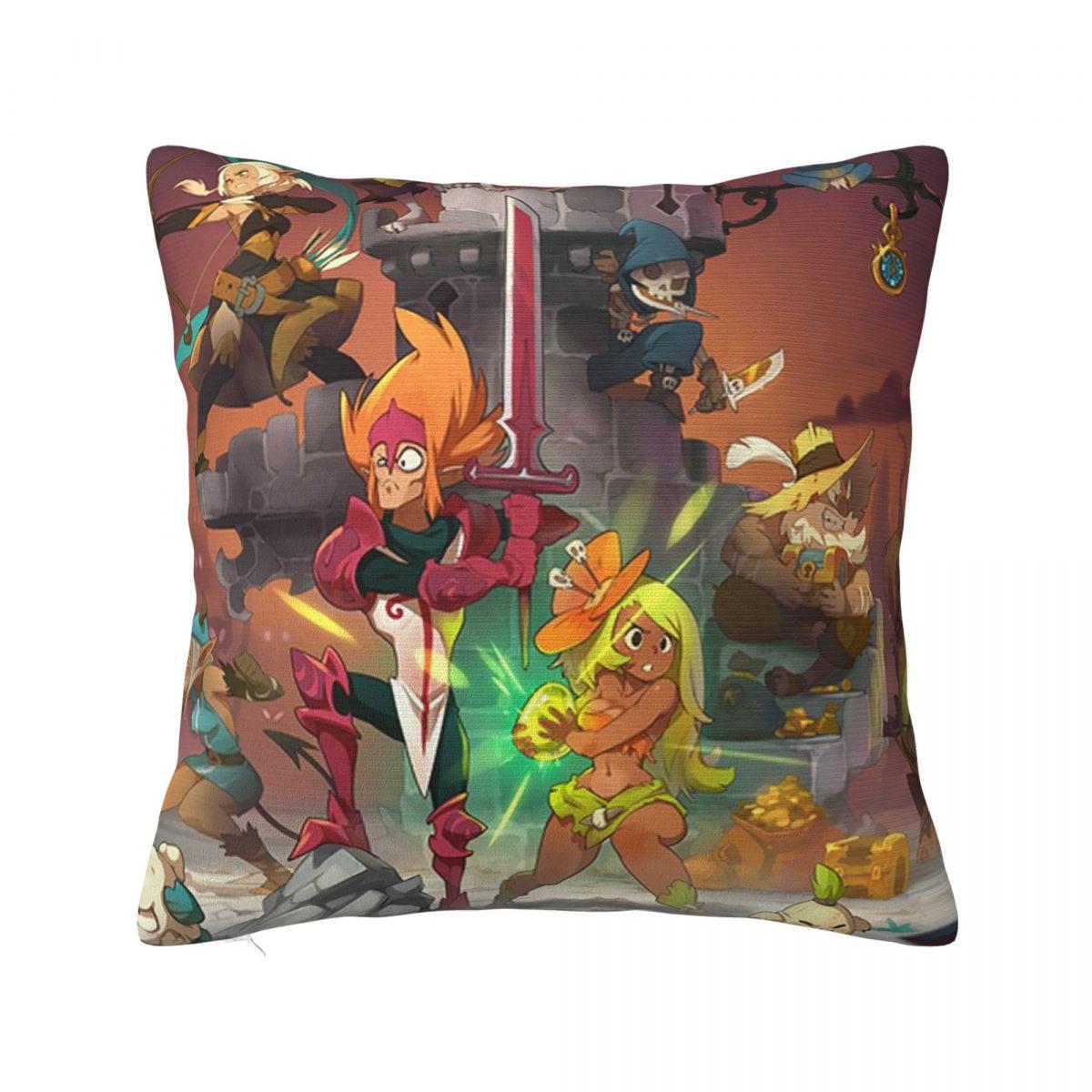 

Video Game Wakfu Momorpg Adventure Square Pillowcase Cushion Cover Pillow Case Throw Pillow Cover for Home Bedroom Car 12x12Inch