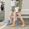 Rain shoes women's high rain boots sleeves medium tube adult waterproof shoes women's fashion water boots non-slip and wear-resistant rubber shoes
