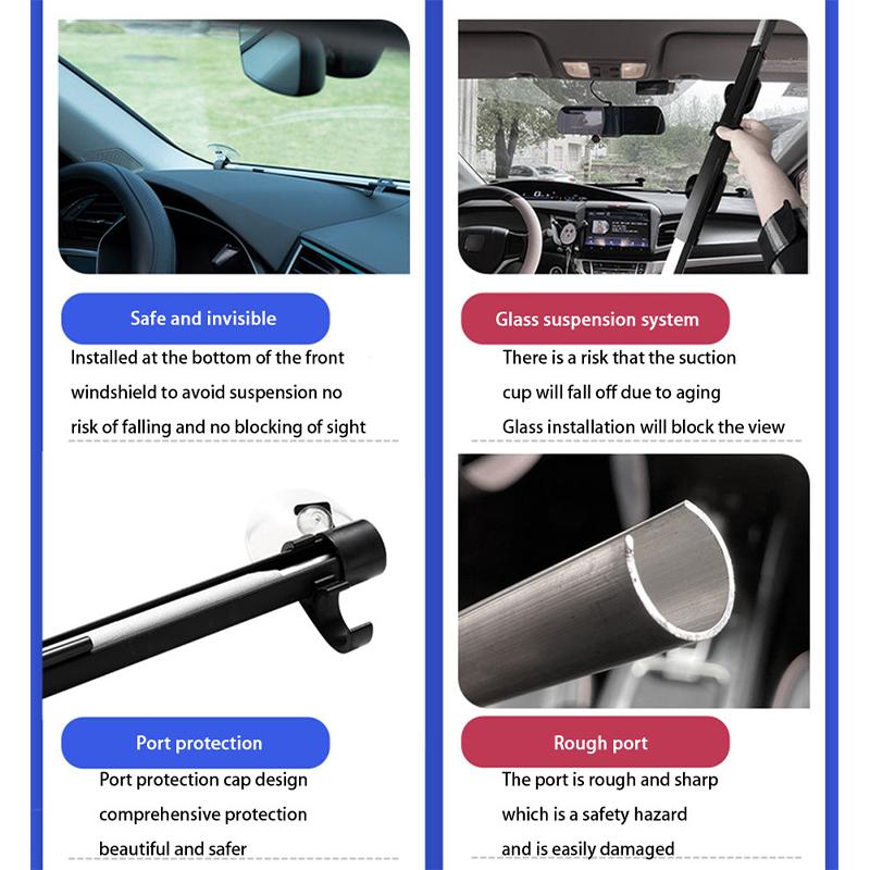 SEAMETAL Telescopic Car Sun Shade Hidden Windshield Sun Protection Cover UV-Blocking Privacy Curtains 72-140cm Adjustable Width