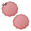 Heat Proof Mats for Dining 2Pcs Round Plaid Fabric Placemats Scalloped Tableware Coasters Resistant Plate Washable Place Table Tea Party