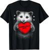 Funny Opossum Absolutely Not Anti Valentine Heart Raccoon T-Shirt