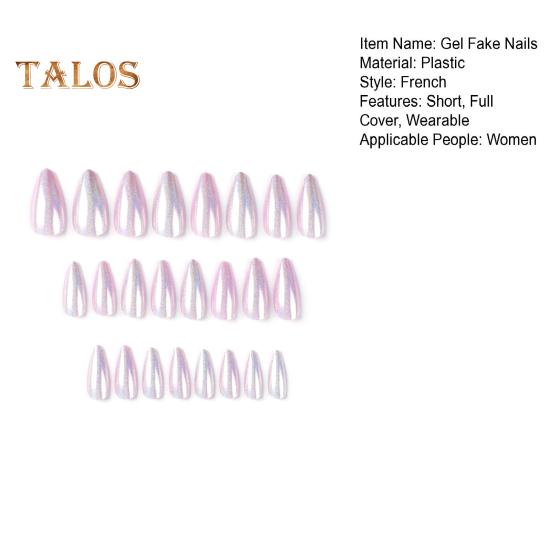 1 rinkinys, moteriškas meno rinkinys, prispaudžiami nagai purpurinės spalvos gelis netikri nagai trumpi nešiojami dirbtiniai nagai prancūziškas dirbtinis antgalis „pasidaryk pats“ manikiūro priedai