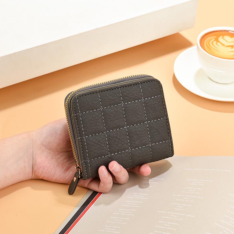 Damen Frühling Koreanischer Stil Bestickt Kurze Reißverschluss Geldbörse