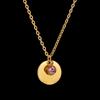 Titanium Steel Engraved Name Necklace with December Birthstone Pendant