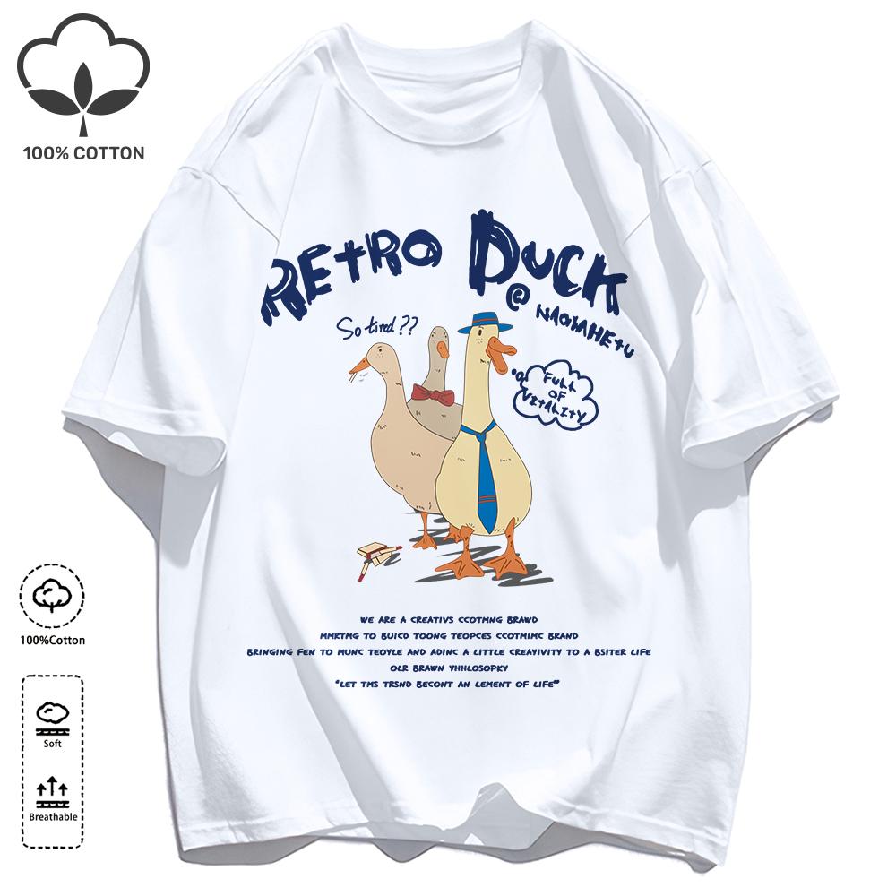 Classic Color Scheme T-Shirts For Unisex Retro Oversized Short Sleeves Fashion Couple Clothes Unisex Simple Basics Clothing