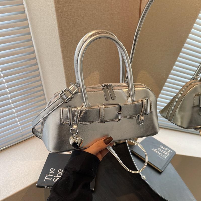 Korean niche women's bags 2025 spring and summer new fashionable versatile belt buckle horizontal small bag lazy commuter women's bags