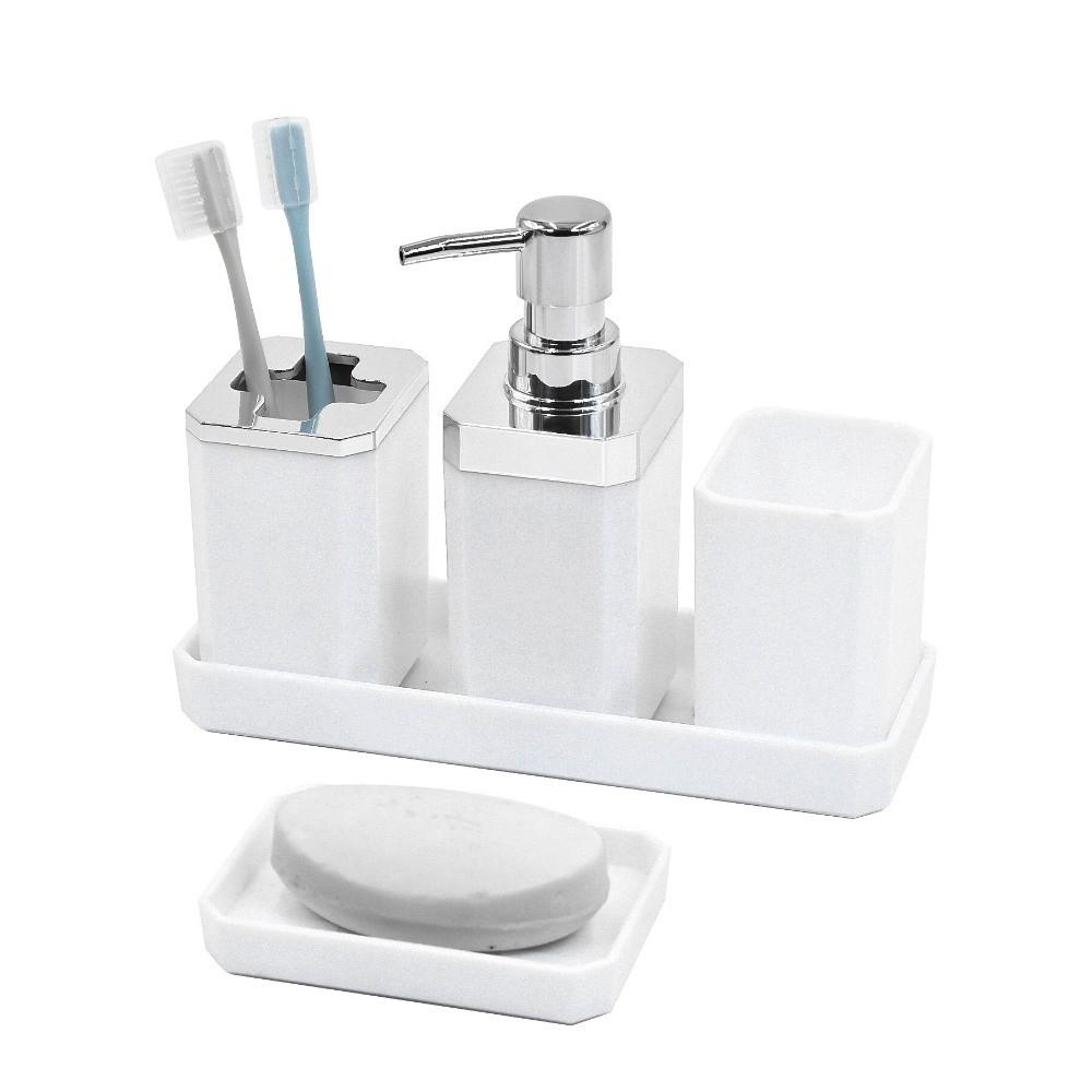 5pcs/set Toothbrush Holder 5pcs Bathroom Accessory Set Non Slip Bathroom Organizer Set  for Hotel