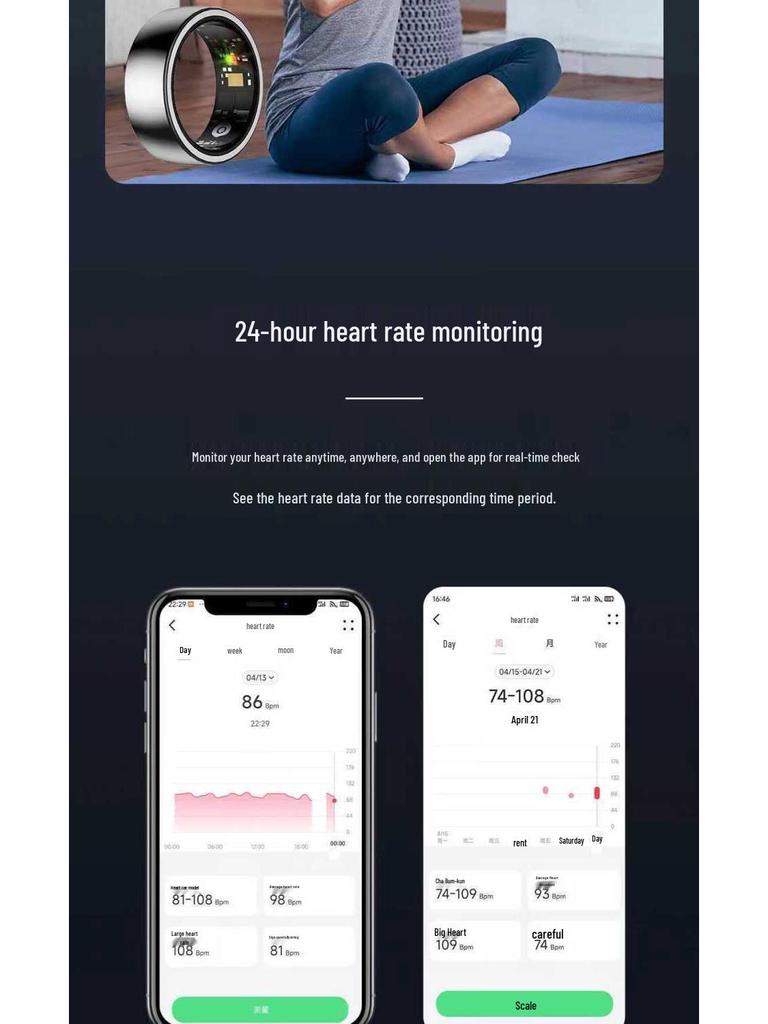 Smart Health Monitoring Waterproof Ring: Sports, Blood Oxygen, Sleep Tracking, Multifunctional Black Technology