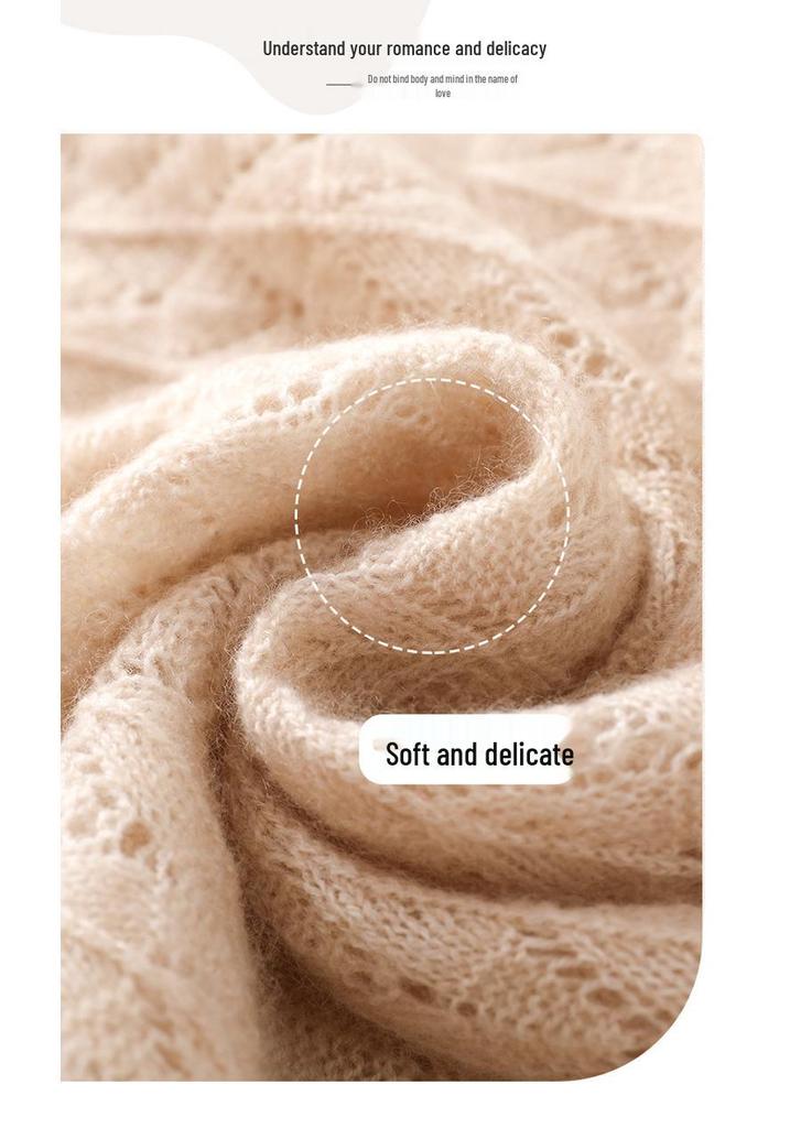 Cashmere 2025 Women's Solid Color Knitted Scarf Shawl – Hollowed-out Neck Protection for Autumn/Winter.