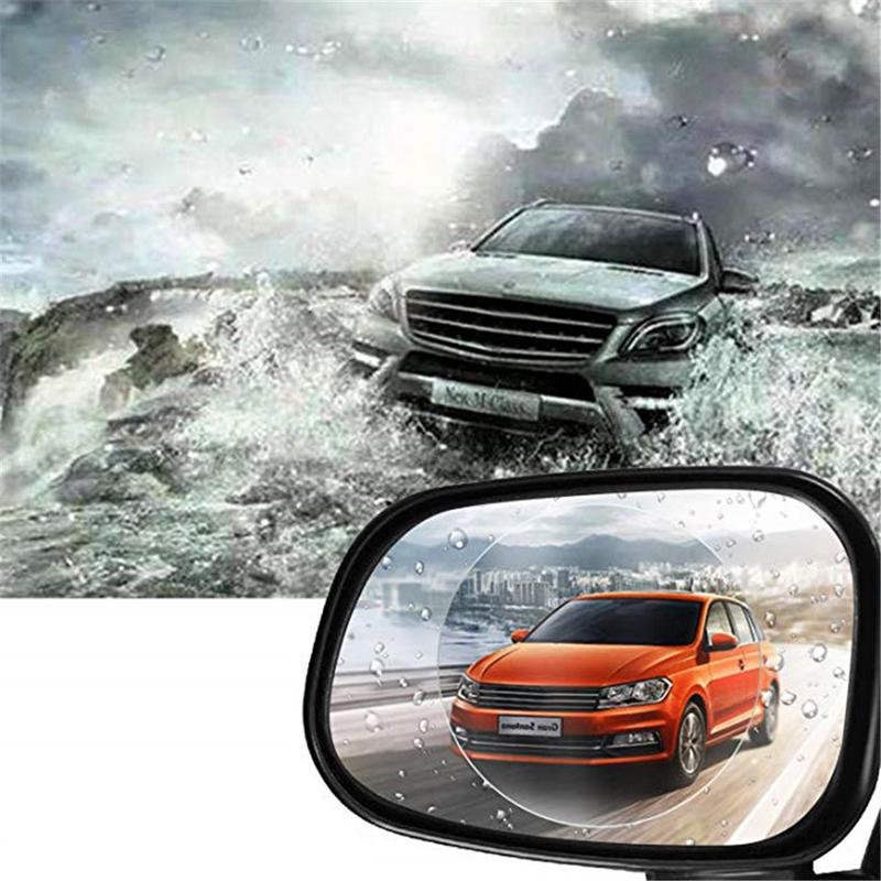2PC Car Rearview Mirror Protective Film Antimist  Anti Glare Waterproof Rainproof Rearview Window