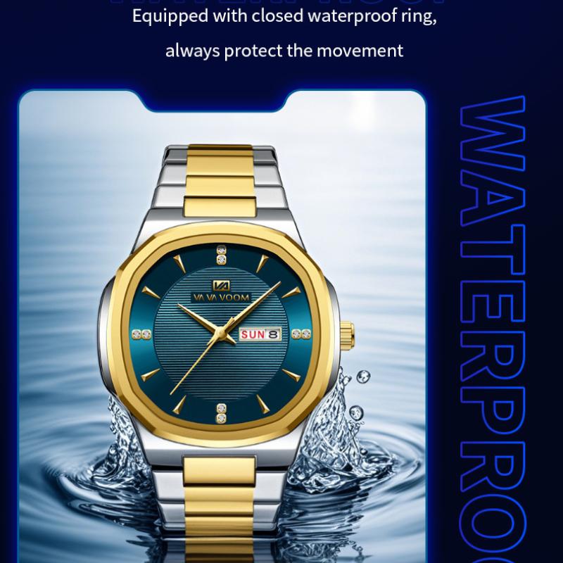 VA VA VOOM Business Men's Watch Calendar Quartz Waterproof Men's Watch