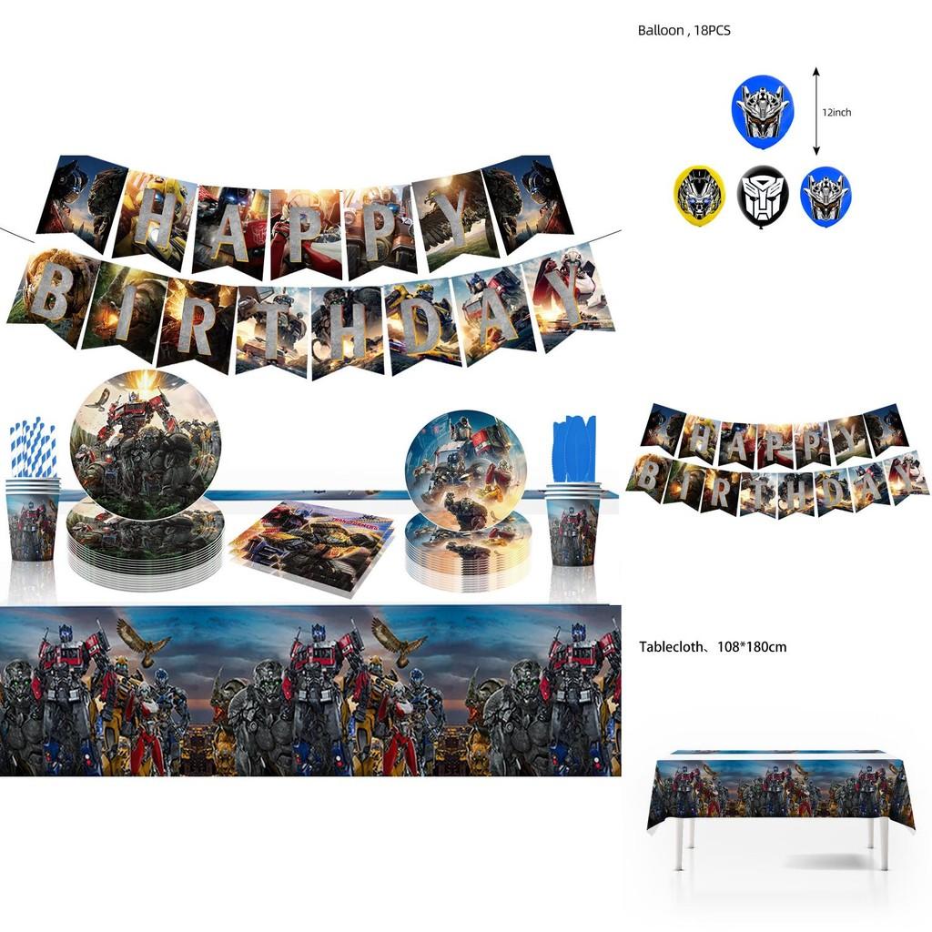 New Arrival Transformers Themed Party Supplies Decorate Your Party With Plastic Plates Paper Napkins And Tablecloth