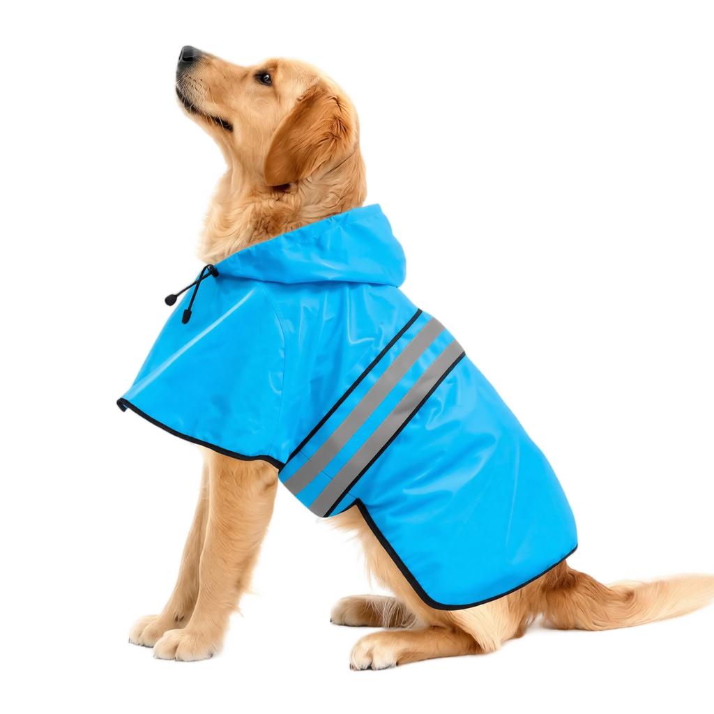Waterproof Dog Raincoat with Reflective Strips and Adjustable Hood Lightweight Pet Rain Jacket Suitable for Small Medium Large Dogs