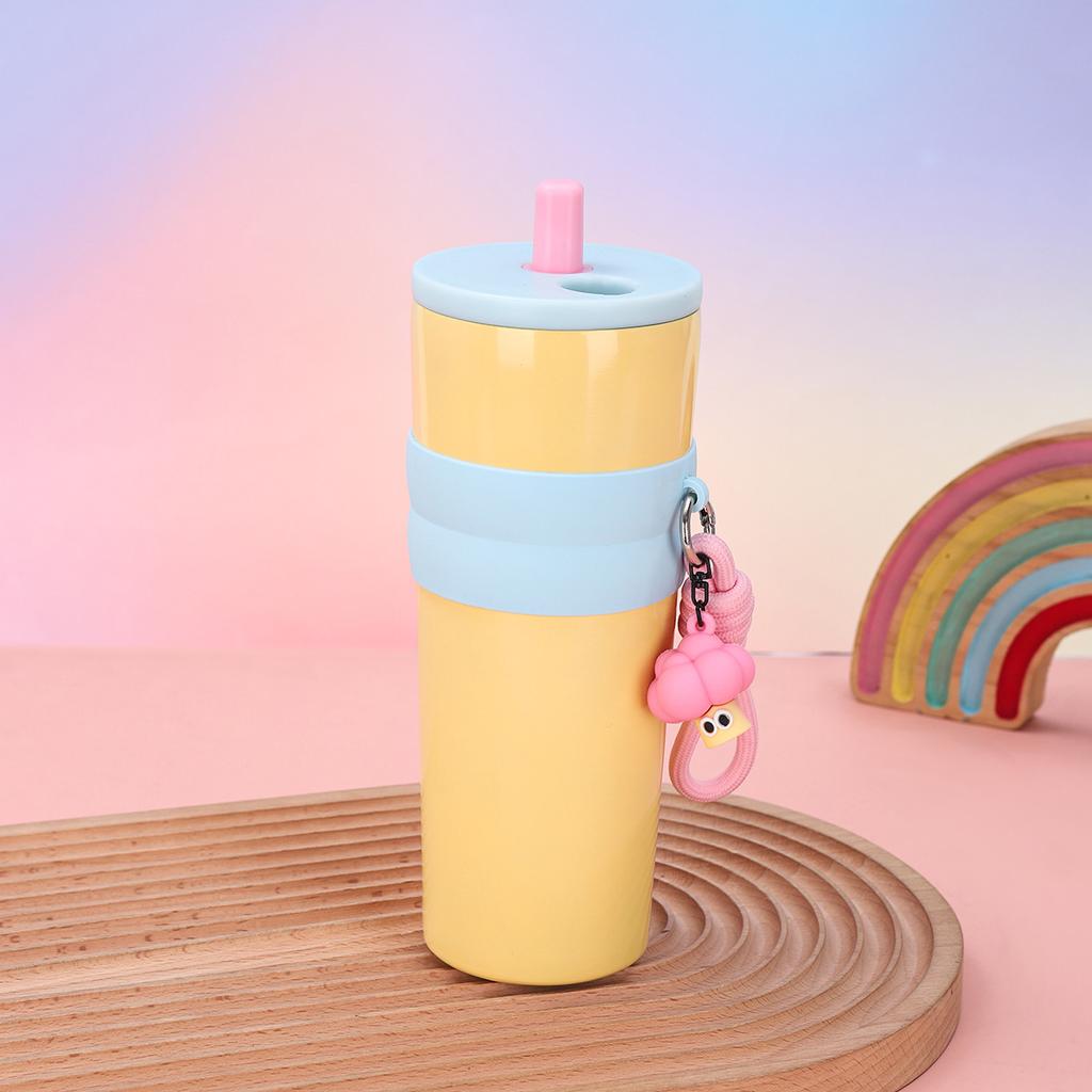New Creative High Appearance Level Stainless Steel Thermos Cup Portable Rope Portable Car Cup Outdoor Straw Ice Bully Cup