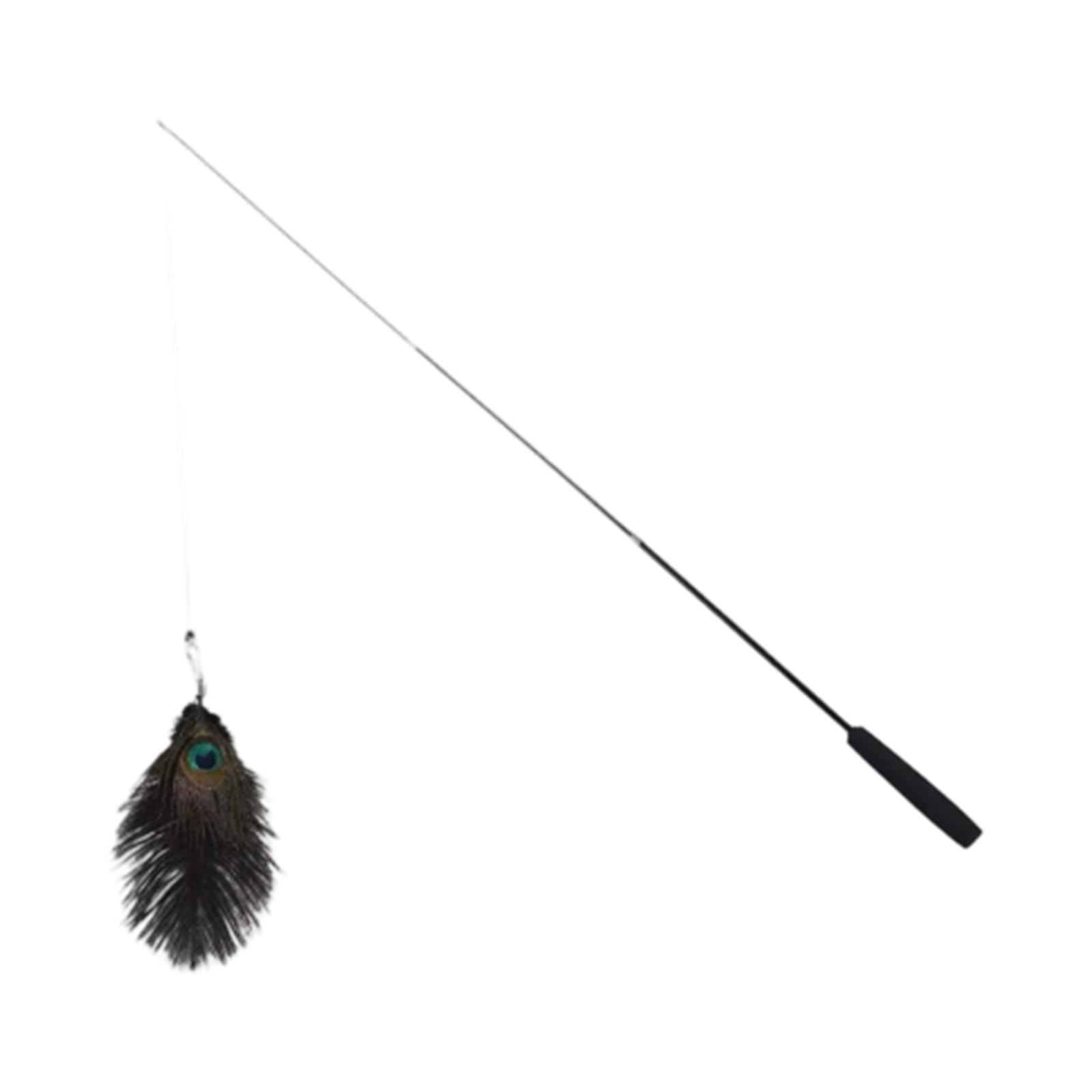 

1.2m Long Telescopic Teaser Stick, Fishing Rod With Feather, -resistant With Bell, Interactive Toy One Size