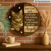 2D Flat, 1pc Aluminum Metal Sign, Inspired by Cats and Butterflies, Decor Features Christian Quote and Wingless Angel Motif.Suitable for