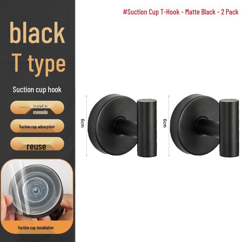 Stainless Steel Traceless Vacuum Suction Cup Hook for Kitchen and Bathroom Towels