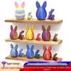 3D Printed Easter Rabbit and Colored Egg Ornaments - Movable Desktop Toys