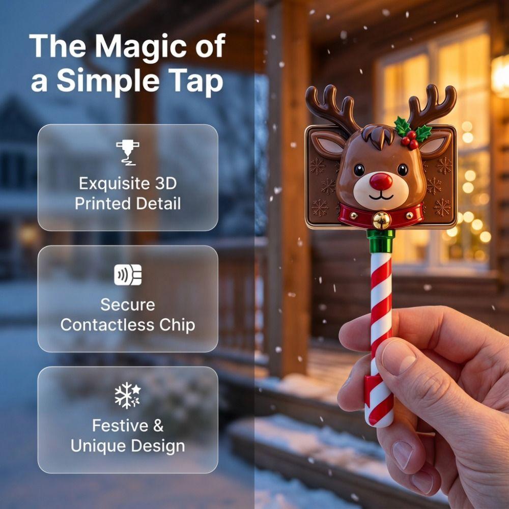 Portable 3D Print Wand Tap To Pay Christmas Tree Credit Card Holder Daily Use