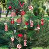 20Pcs Red Christmas Tree Decoration Gift Candy Cane Decoration New Xmas Pendant  Christmas