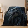 Ancient Creatures Dinosaur Ammonite Fossil Art Flannel Blanket,Cozy Soft Throw Blanket for Home Bedroom Bed Sofa Cover Gift Kid